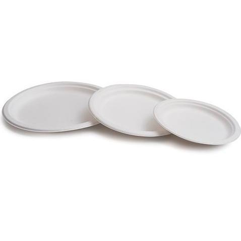 Varias Plato Caña De Azúcar 17 cm Biodegradable Blanco Pack 50