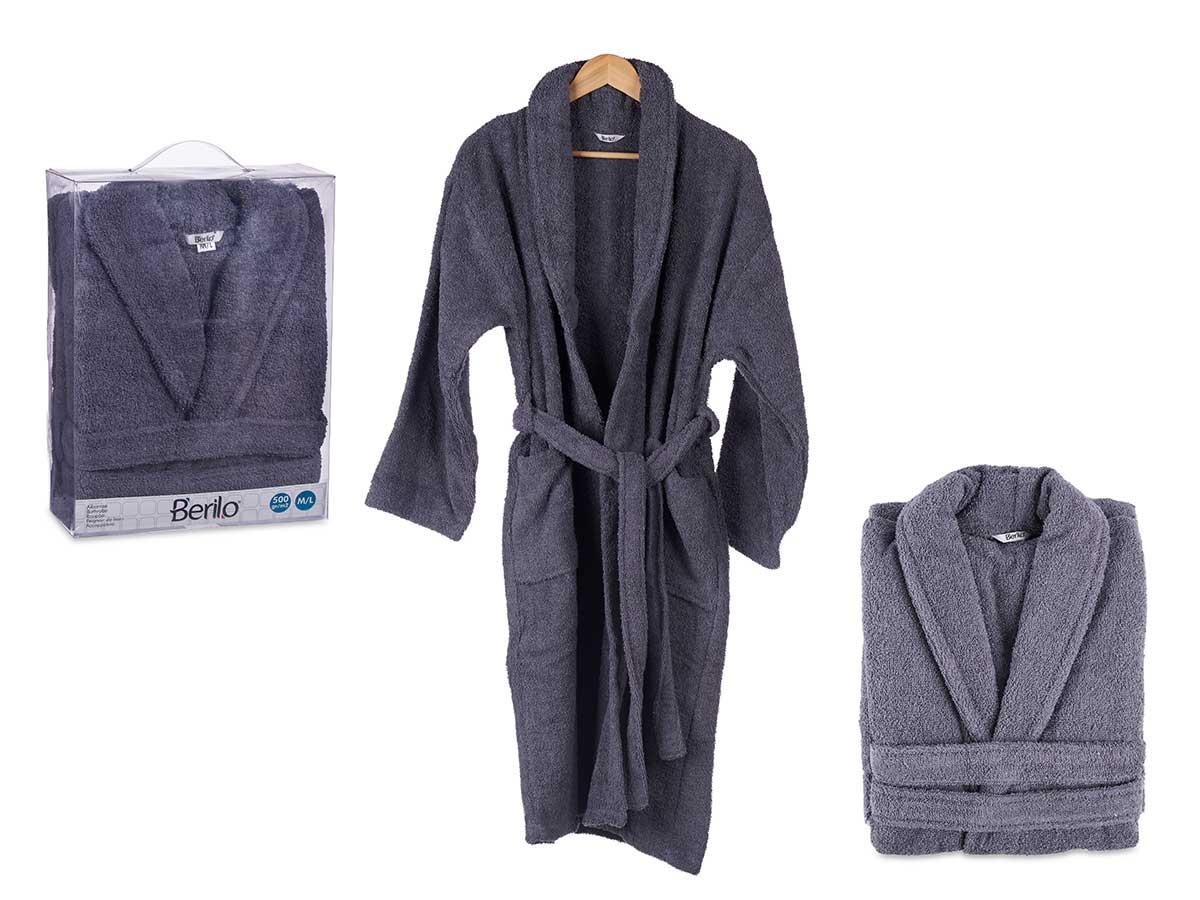 Berilo Albornoz Gris 100% Algodón Talla M L 10.5x37x28 cm (6 Unidades)