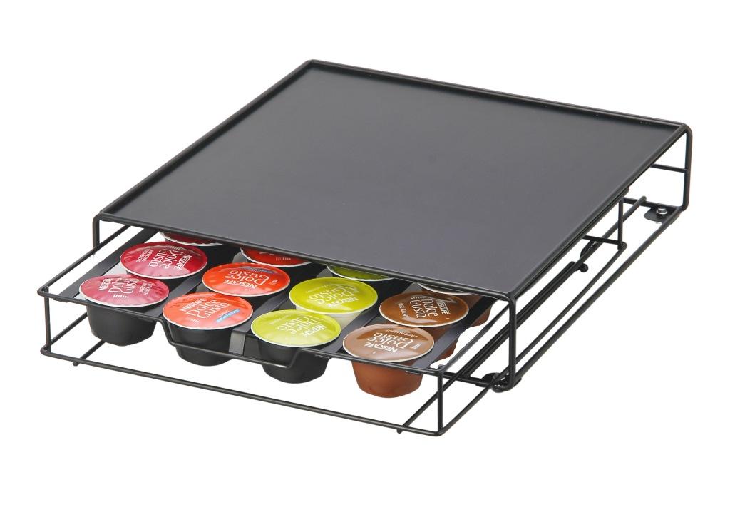 DKD Home Decor Soporte para Cápsulas Dolce Metálico Negro - 20 Cápsulas - 32x28.7x7 cm