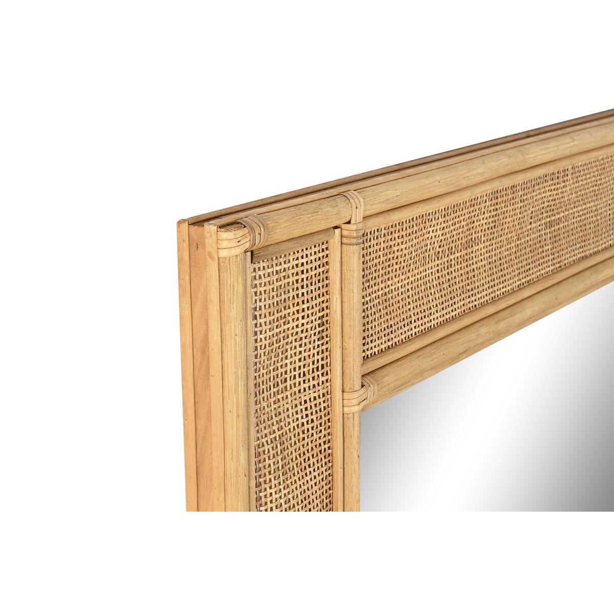 DKD Home Decor Espejo de Ratán Tropical Marrón Claro 180x100 cm - Montaje Vertical u Horizontal, Colección Suipt, Acabado Natural
