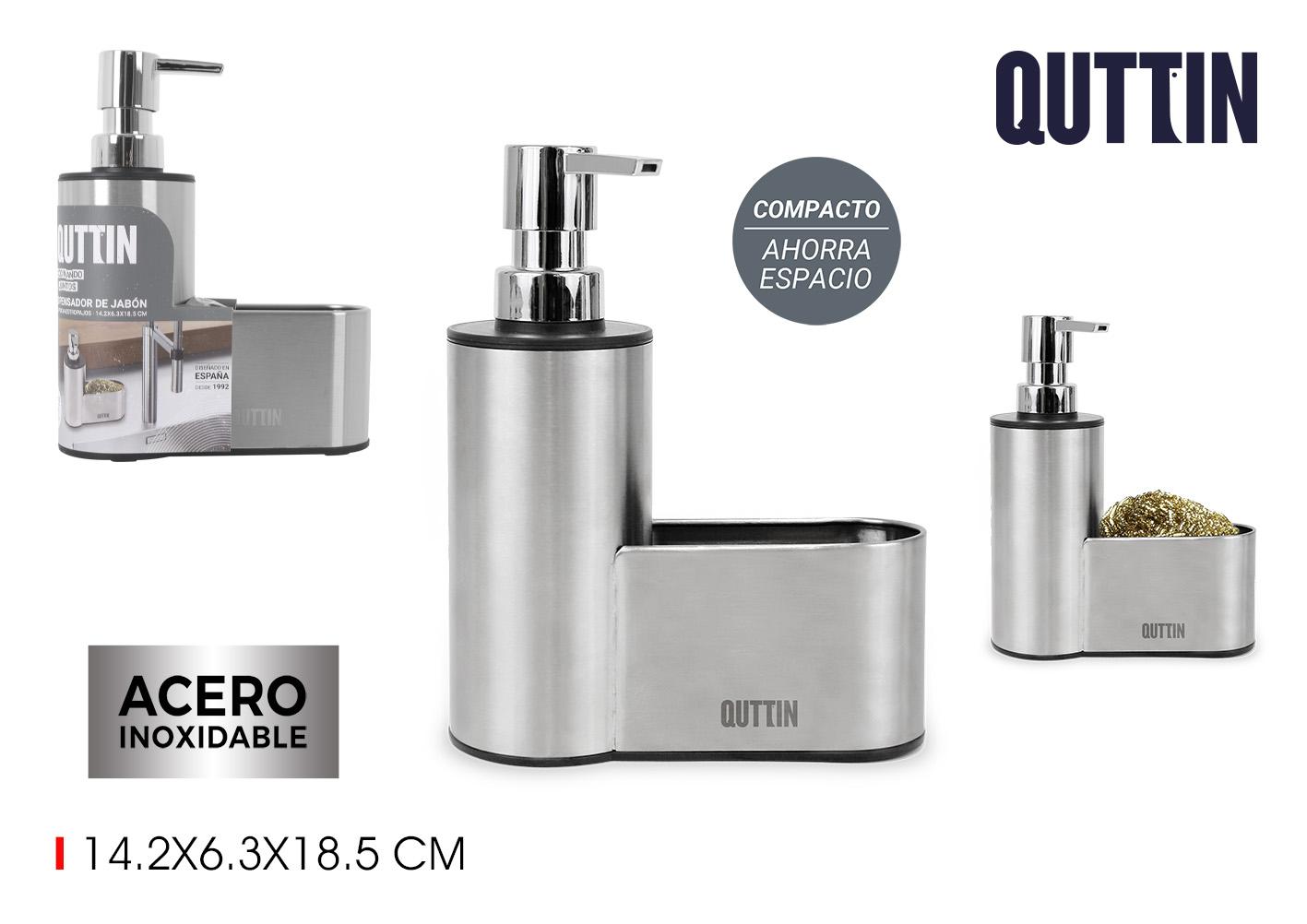 Quttin Portaestropajos con Dispensador - 6,4 x 18,4 x 14,8 cm (12 Unidades)