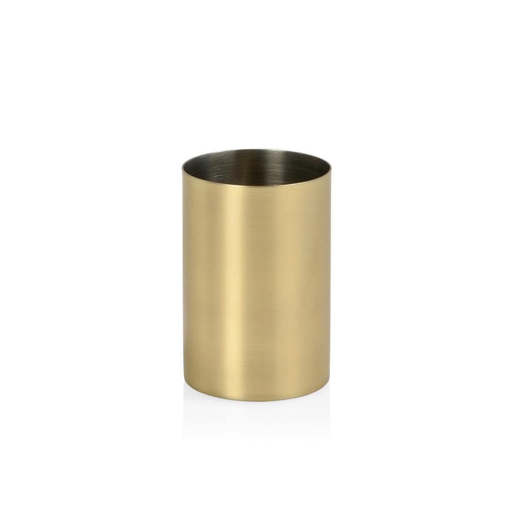 Andrea House Portacepillos de baño acero inoxidable dorado Ø6,5x9,5 cm