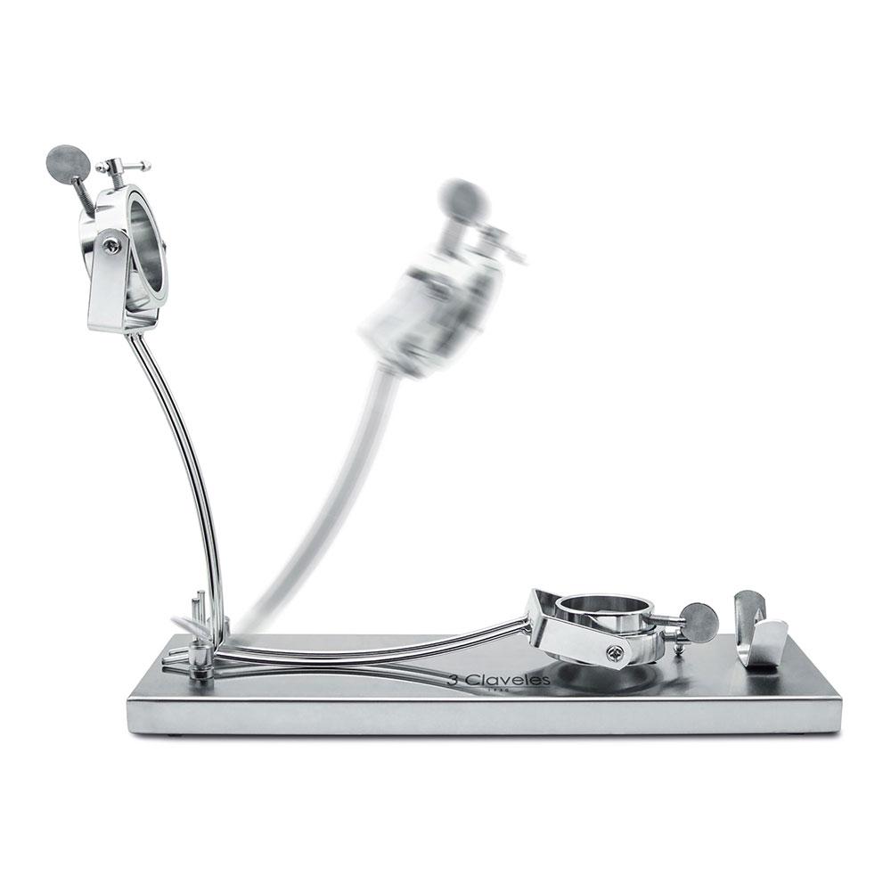 3 Claveles Jamonero con cabezal giratorio, acero inoxidable, topes antideslizantes, fácil almacenaje