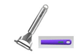 Quttin Pelador Giratorio de Acero Inoxidable Laos - 18 x 7,5 x 3 cm - Utensilio de Cocina Esencial (12 Unidades)