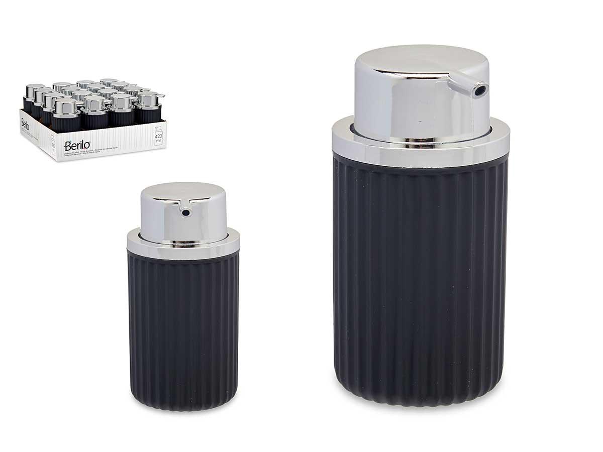 Berilo Dispensador de Jabón Plástico 420 ml Antracita 7x14.5x8.5 cm (32 Unidades)