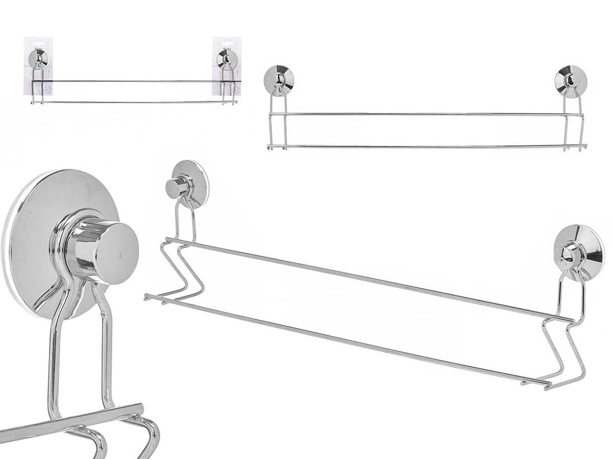 Berilo Toallero de Acero Doble Barra con Ventosa 54x15x6 cm (12 Unidades)