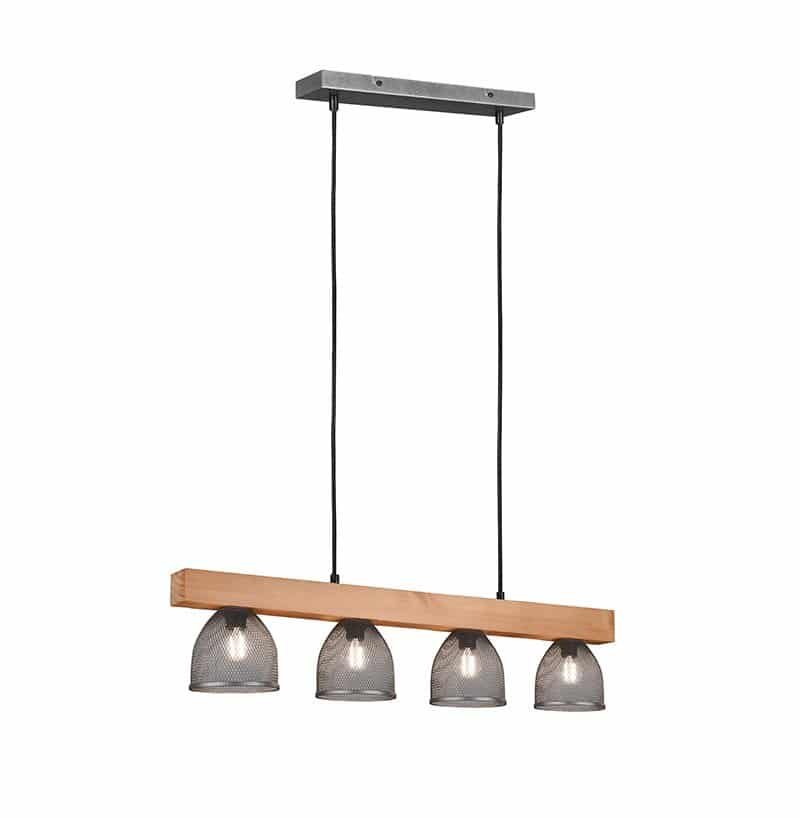 Trio Cestino Lámpara colgante de metal níquel antiguo R30704067