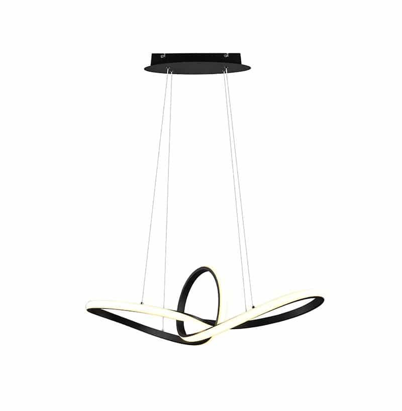 Trio Sansa Lámpara colgante LED de metal estera negra R32751132