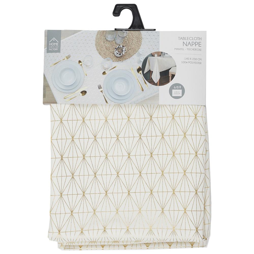 Home Deco Factory Mantel Dorado 140x250 cm - Geométrico