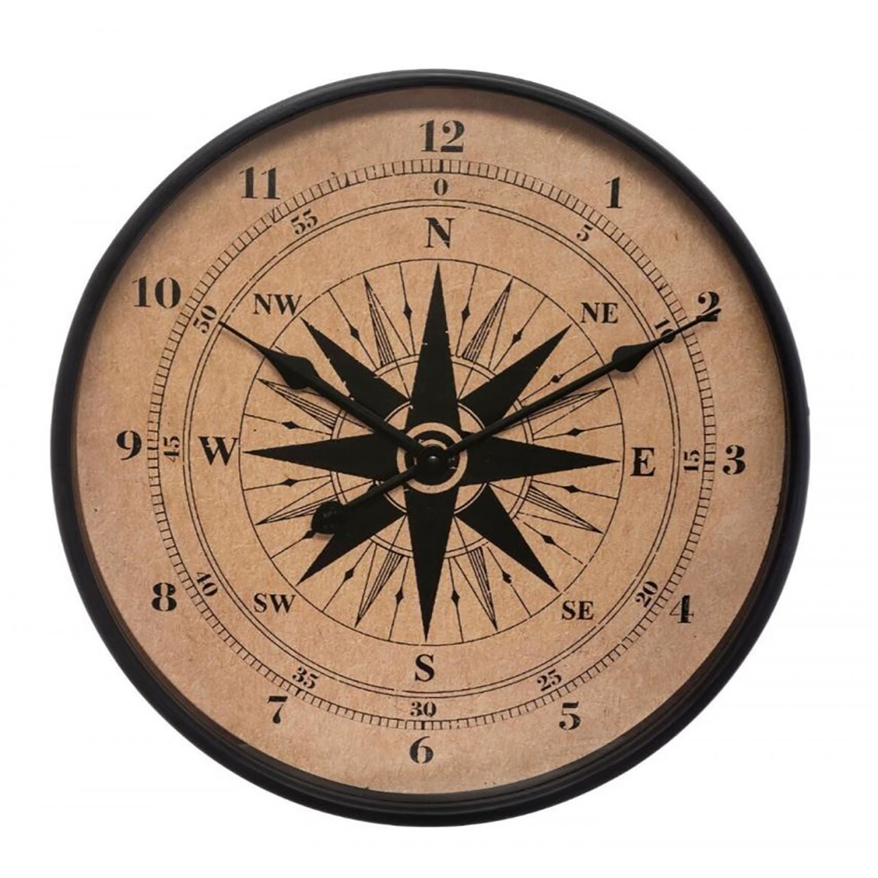 RELOJ VINTAGE SILENCIOSO "BRUJULA" Ø38