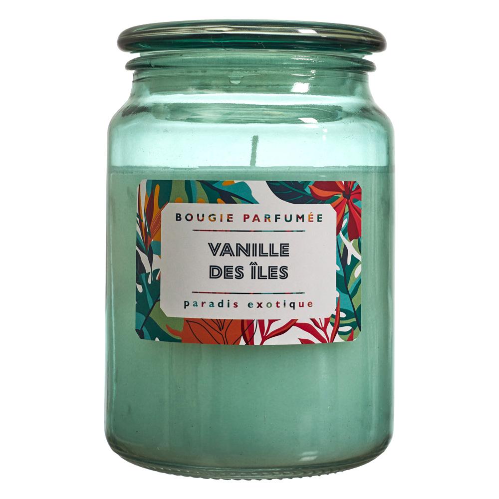Home Deco Factory Vela Perfumada Paradis Exotiqu - Aromas Vainilla, Fruta de la Pasión, Coco, Mora Salvaje - 14,5 cm
