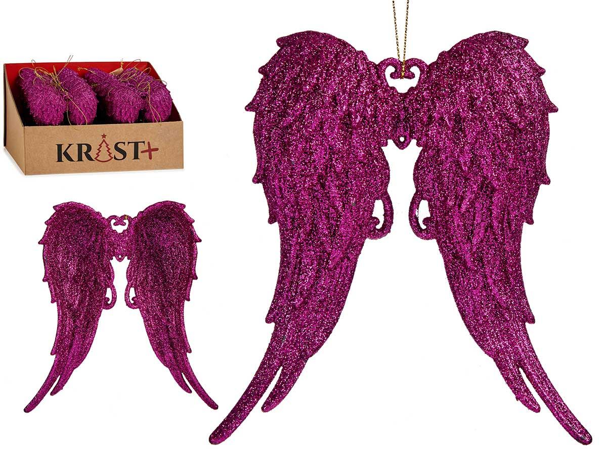 Krist+ Adorno Árbol Navidad Alas Fucsia 13x14.5x2.5 cm (48 Unidades)