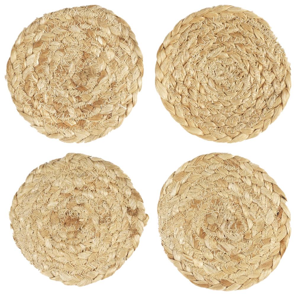 Home Deco Factory Juego de 4 Posavasos de Yute, Diámetro 10 cm, Ecológico