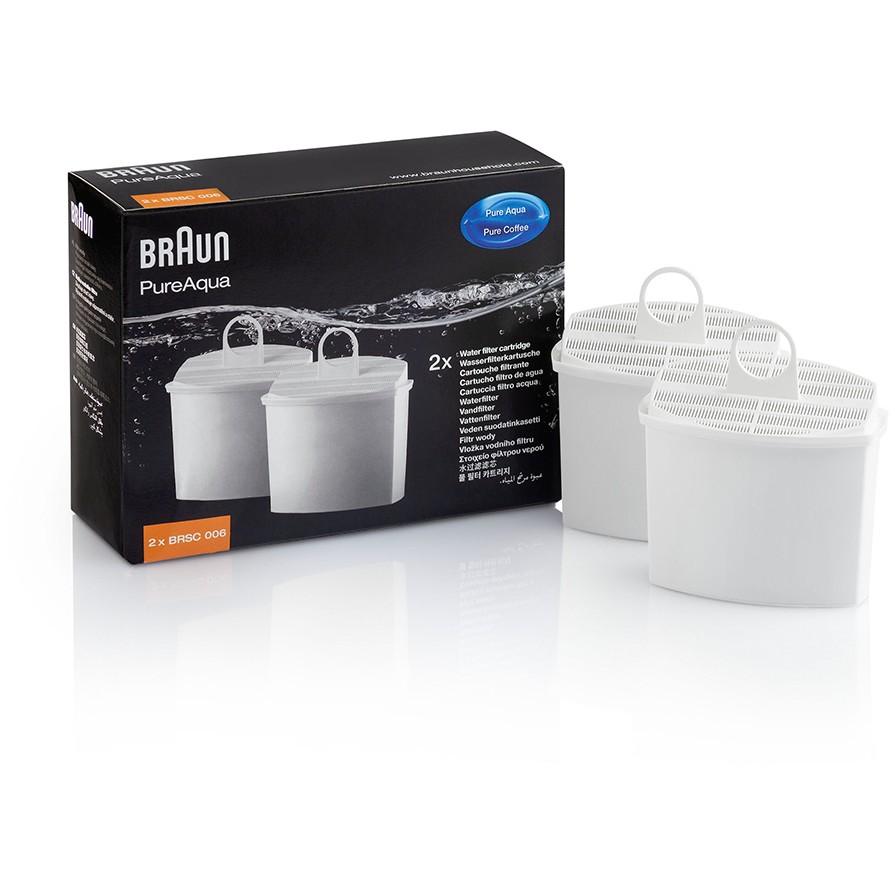Braun BRSC006 Filtro de Agua y Café para Cafetera, Universal, Set de 2 Piezas, Color Blanco