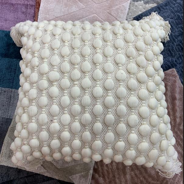 DKD Home Decor 1c24 Cojín Boho India 45x45 cm Algodón y Yute Hecho a Mano Pack 2 Unidades con Cremallera