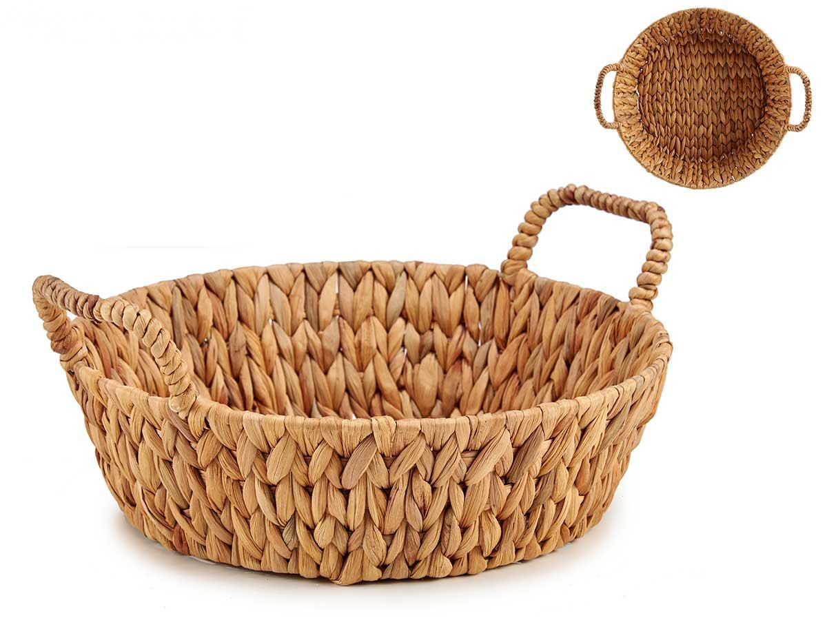 Giftdecor Centro de Mesa Redondo de Paja Alto con Asas, Marrón, 39.5x16.5x35 cm (12 Unidades)