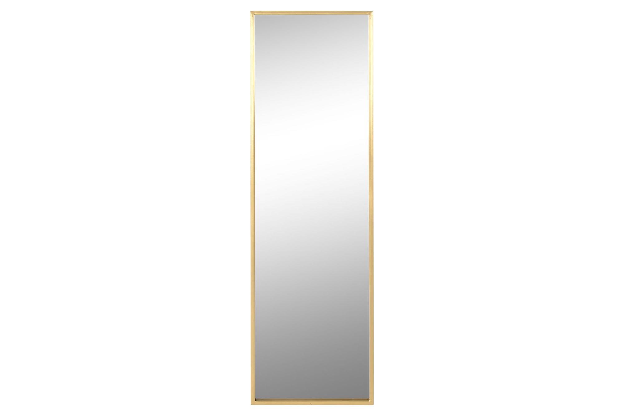 DKD Home Decor Espejo de Pared Glam Anxi Recto Dorado 120 x 35 cm de Hierro y Cristal para Decoración (2 Unidades)
