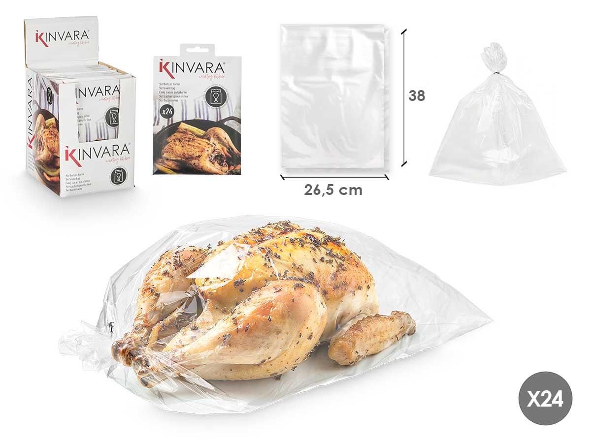 Kinvara Set de 24 Bolsas para Horno, 22x15 cm, Transparentes, PET (48 Unidades)