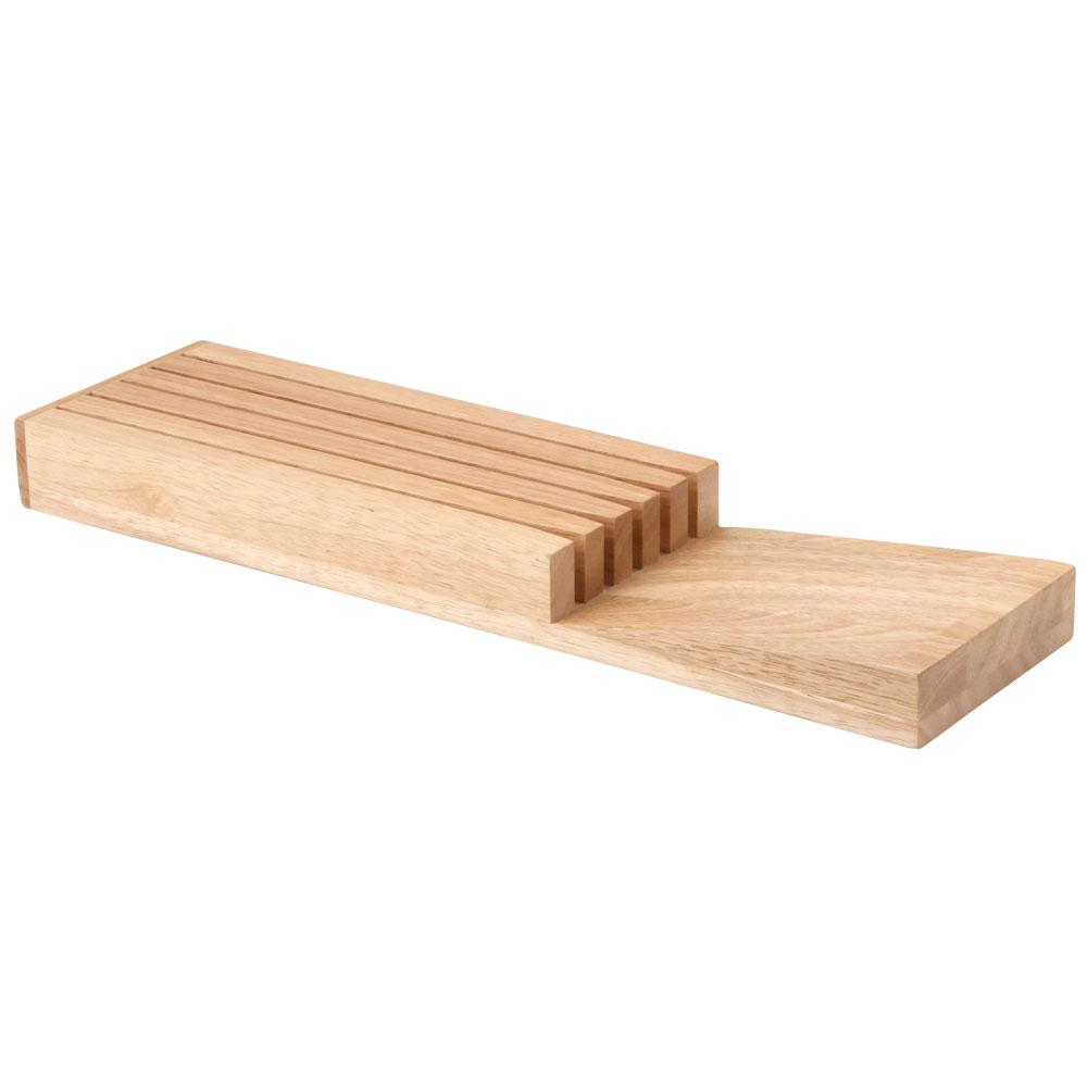 Continenta Bloque Cuchillero para Cajón con Capacidad para 5 Cuchillos, Madera del Árbol de la Goma, 39x11x3.5 cm