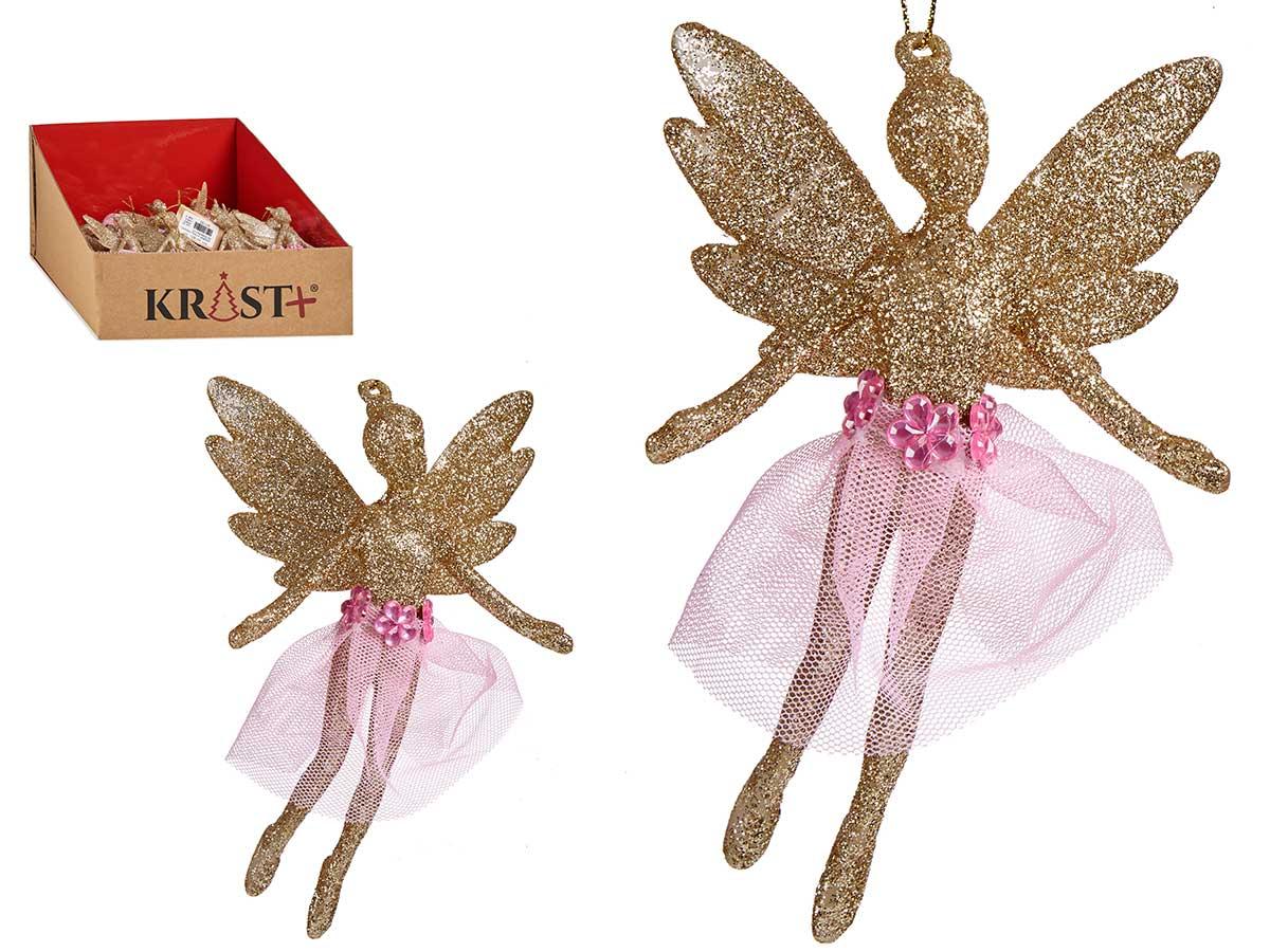 Krist+ Adorno Árbol Navidad Hada Champagne 8x13x4 cm (48 Unidades)