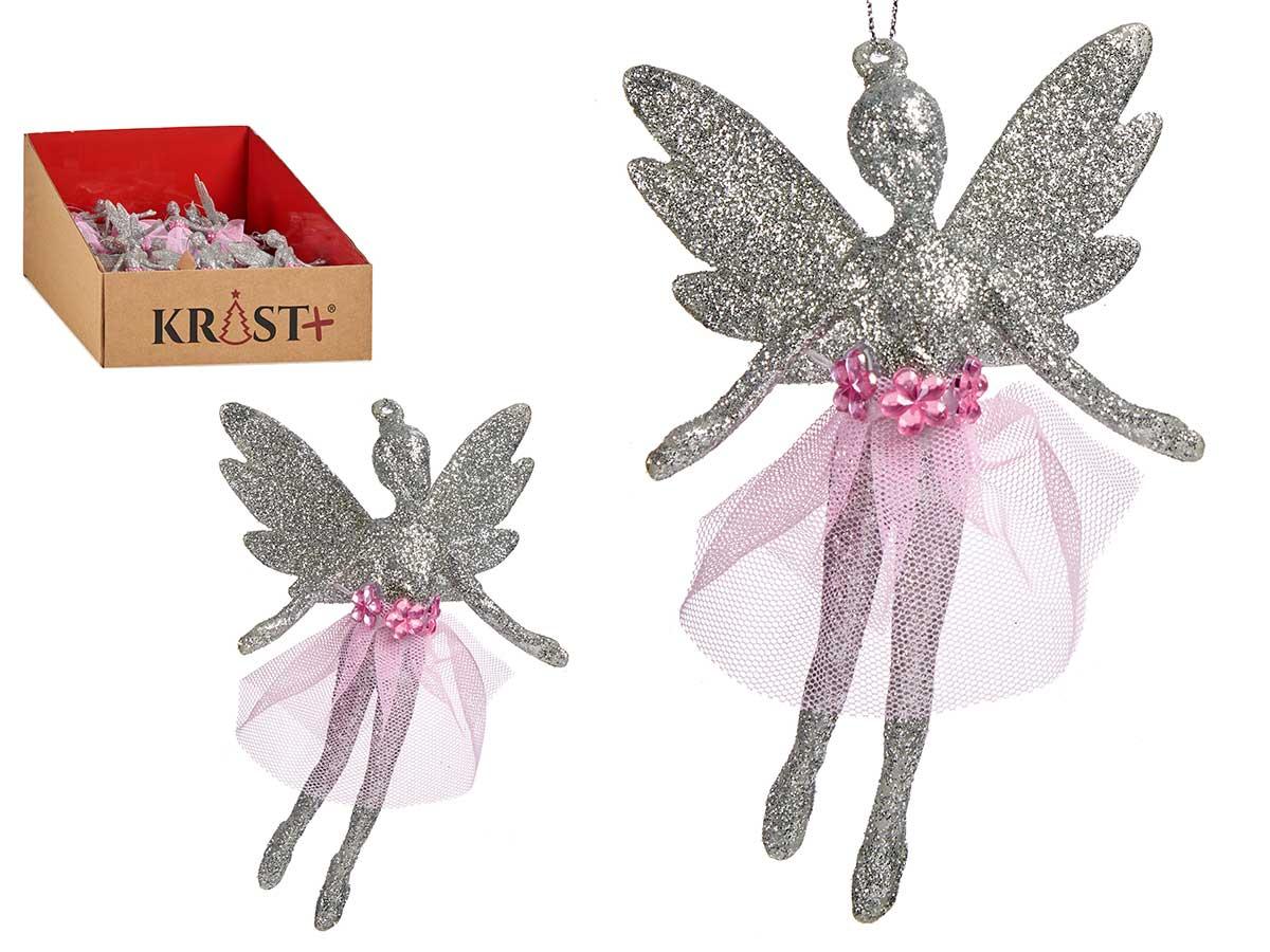 Krist+ Adorno Árbol Navidad Hada Plateado 8x13x4 cm (48 Unidades)