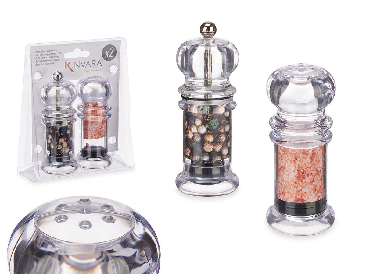 Kinvara Set Salero Pimentero 12x15x5 cm (24 Unidades)
