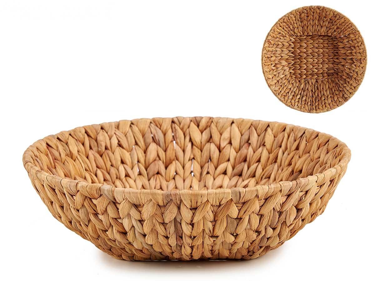 Giftdecor Centro de Mesa Redondo de Paja, Marrón, 34x9x34 cm - Jacinto Acuático y Metal (12 Unidades)