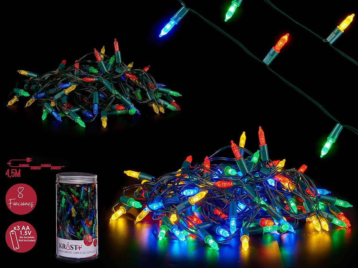 Krist+ Tira LED 4.5M 50 LEDs Multicolor 8 Funciones 8x16x8 cm (12 Unidades)