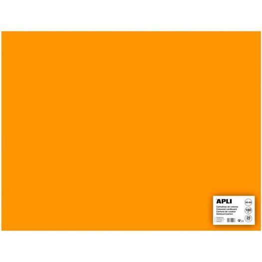 Apli Cartulina 50x65 cm 170 gr Pack De 25H Naranja Flúor