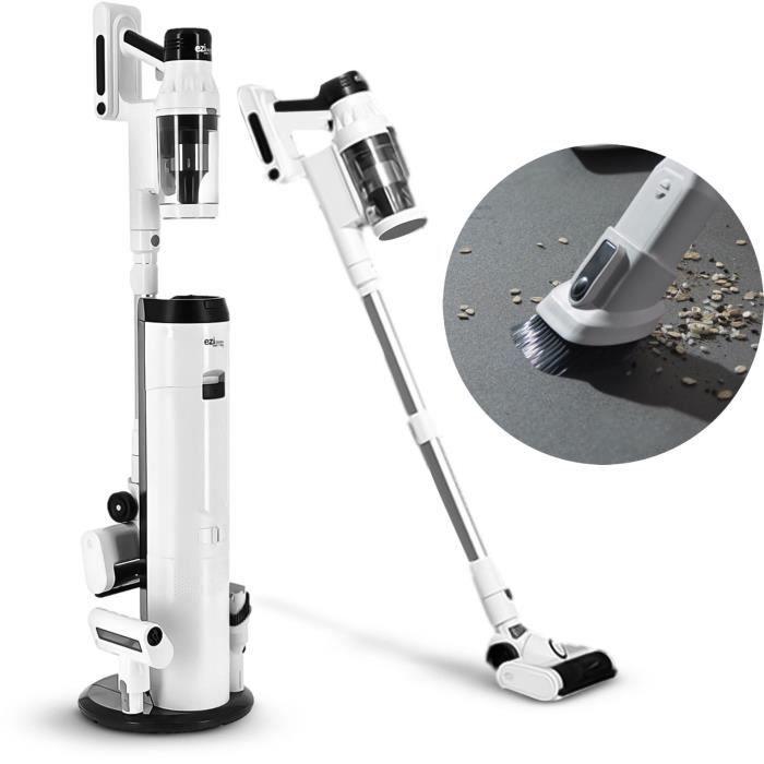 Eziclean EZI3760372558383 Aspiradora sin cable Cyclomax R22, 500W de potencia, 35 kPa succión, 52 minutos autonomía, Blanco