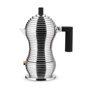 Alessi MDL02/1 B Pulcina Cafetera 1 Taza Aluminio Fundido Negra - Diseñada por Michele de Lucchi