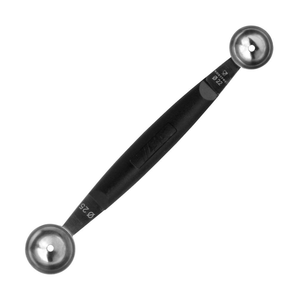 1946 Boleador Doble Profesional de Acero Inoxidable 22mm y 25mm para Bolas de Cocina