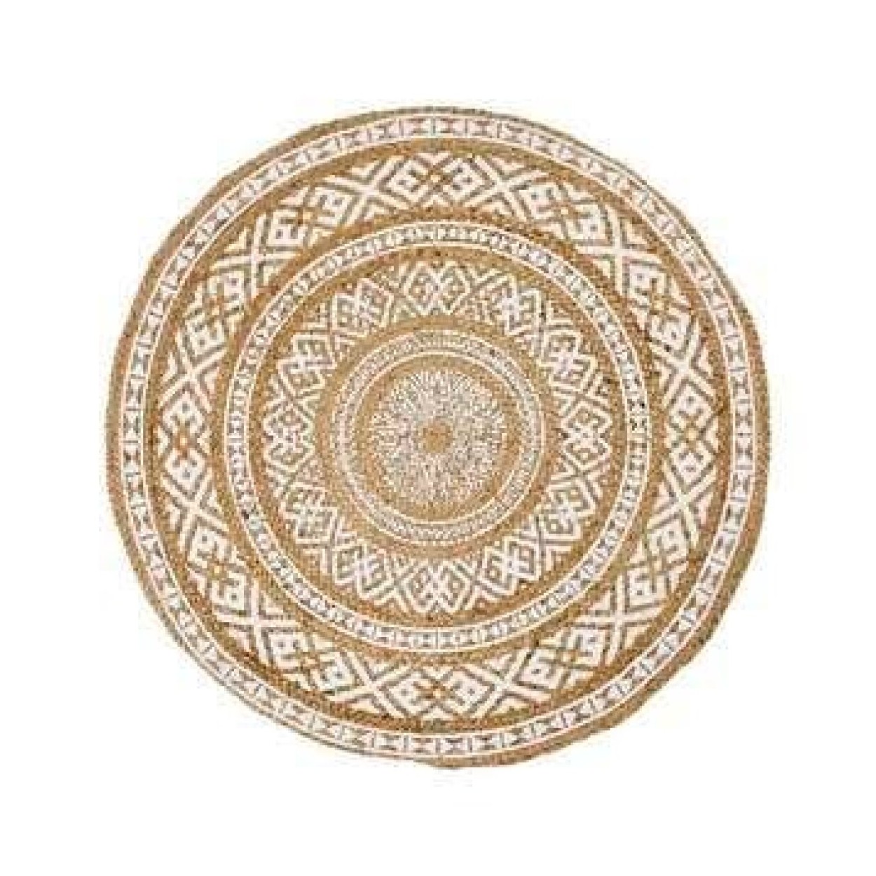 ALFOMBRA CIRCULAR YUTE NOMADA WHITE 120CM