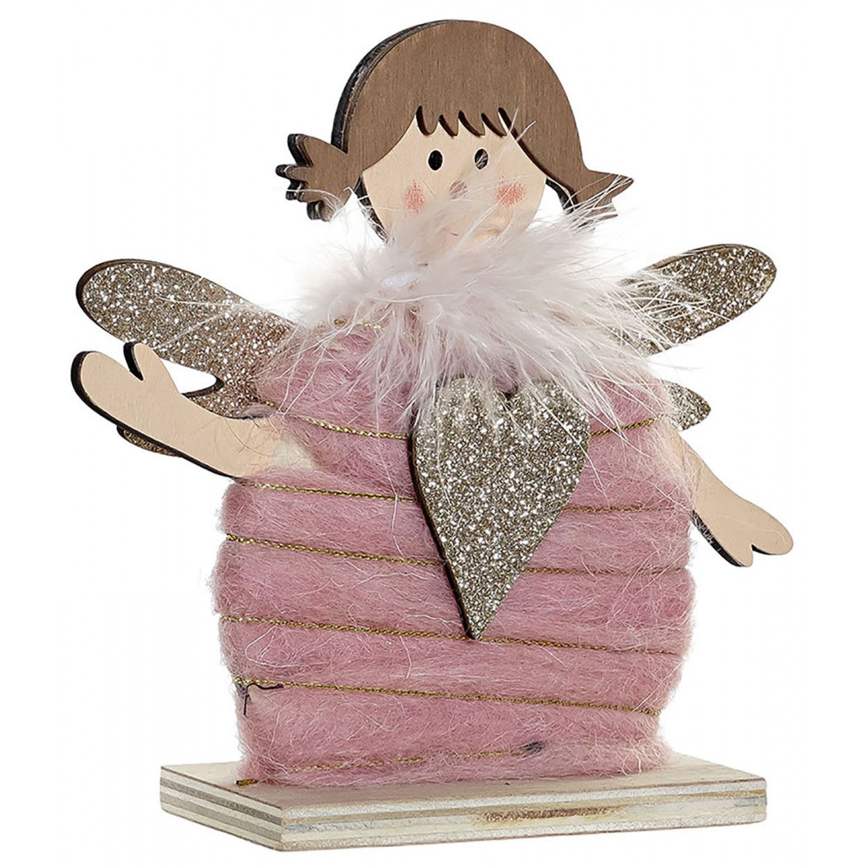 ANGEL DE MADERA DECORACIÓN NAVIDEÑA