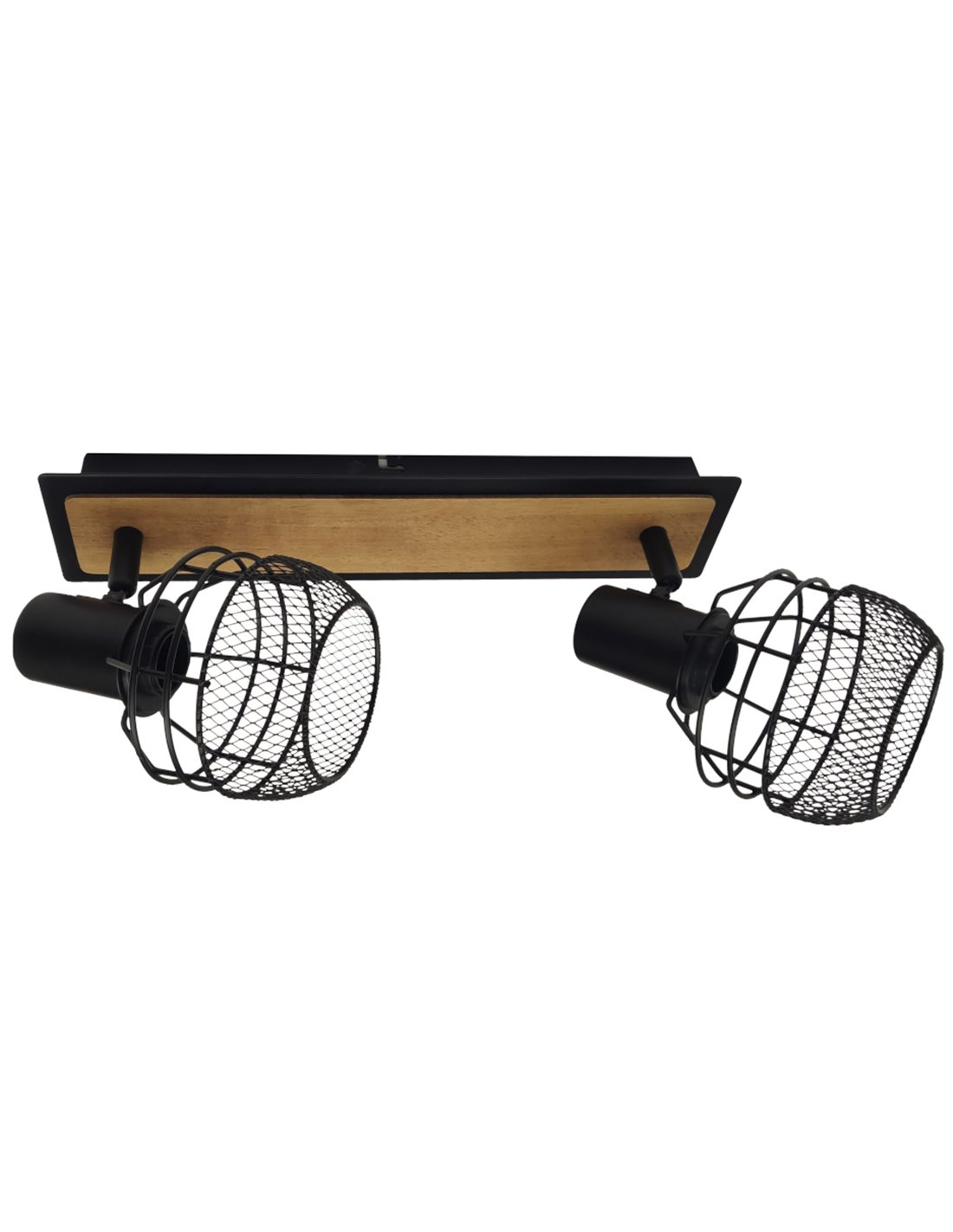 Aplique de pared Birtley - IDP Lampshades - Lámpara con 2 pantallas orientables negras