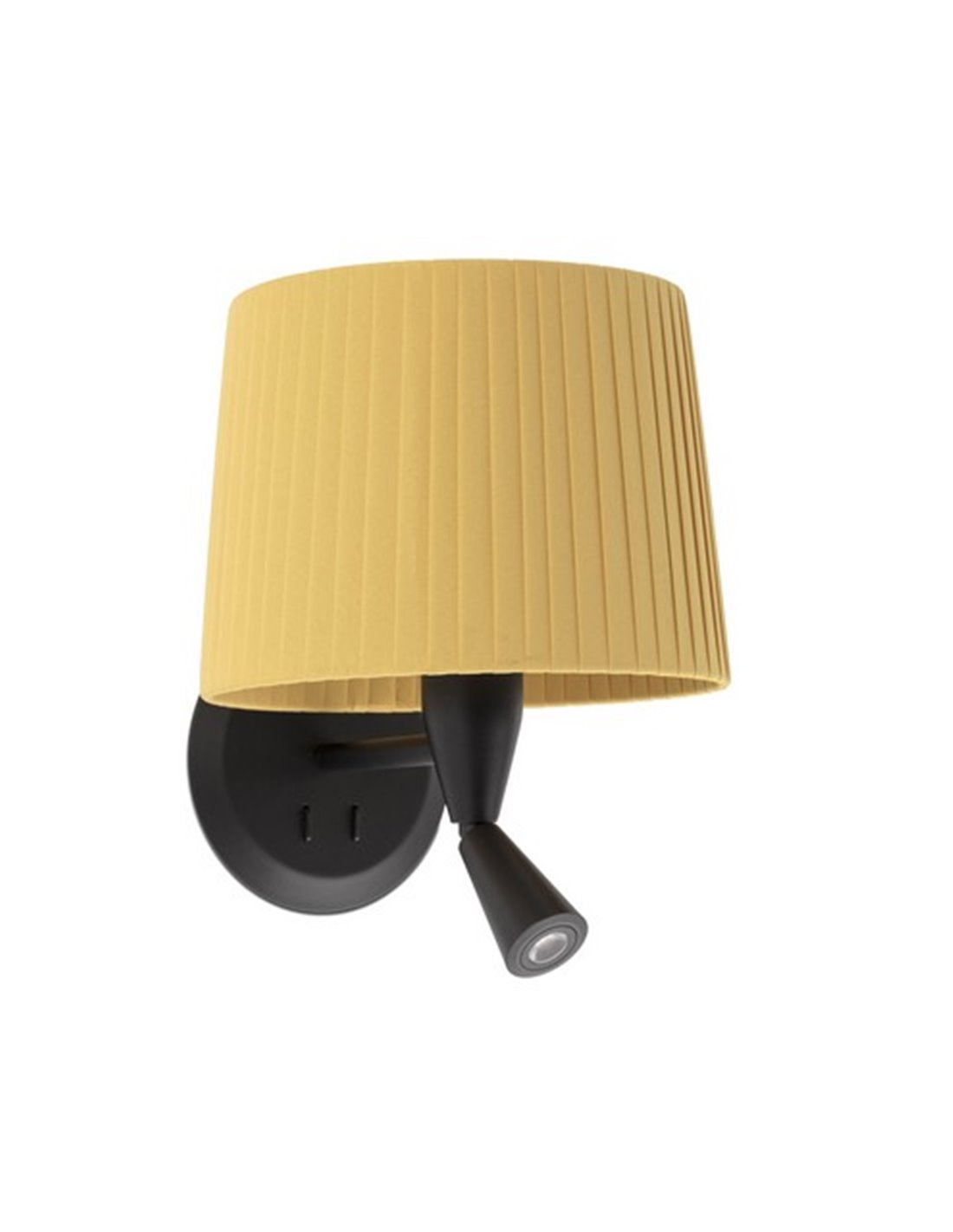 Aplique de pared con lector Samba – Faro – Pantalla textil, 1E27+LED 3000K