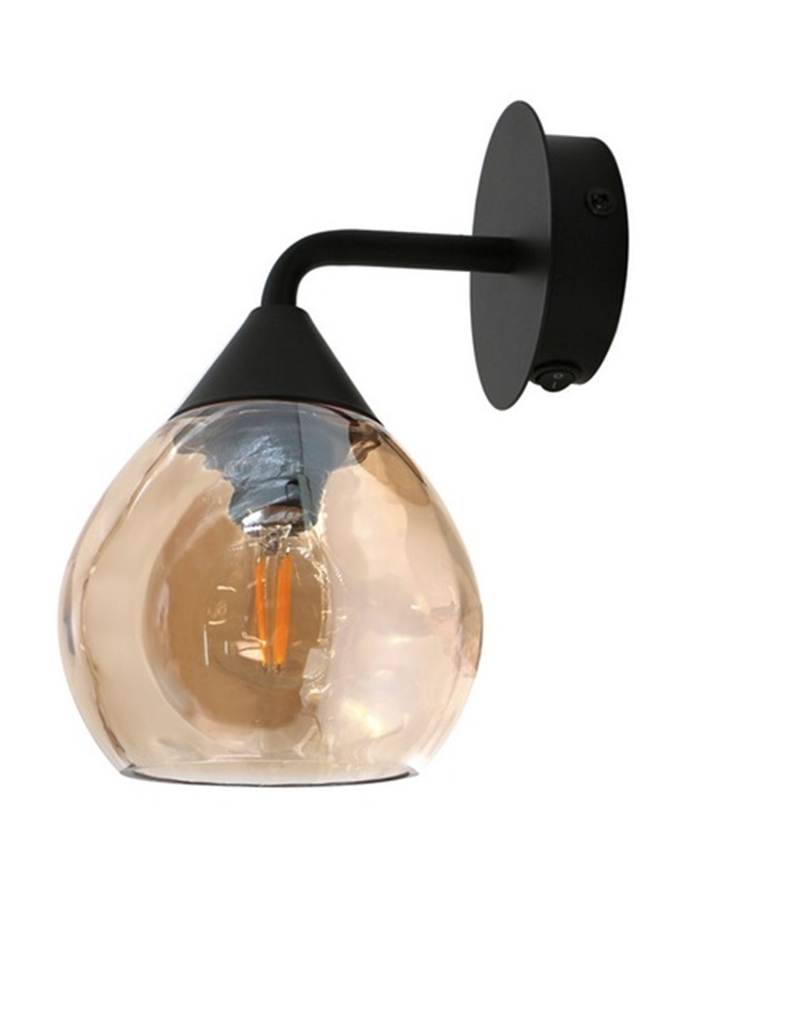 Aplique de pared Daiki - IDP Lampshades - Pantalla de cristal ámbar