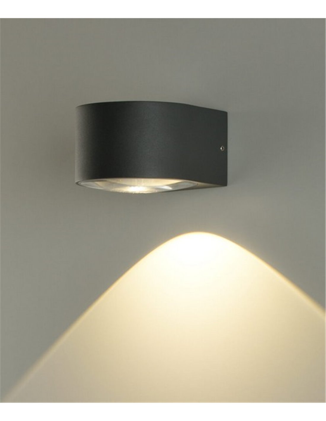 Aplique de pared Exterior Ania - ACB - Aplique LED moderno, negro, IP65