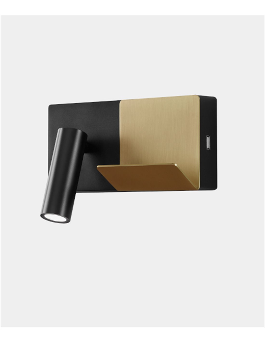 Aplique de pared E-lamp Mini – LedsC4 – Lámpara de lectura con cargador USB, LED 2700K 137 lm