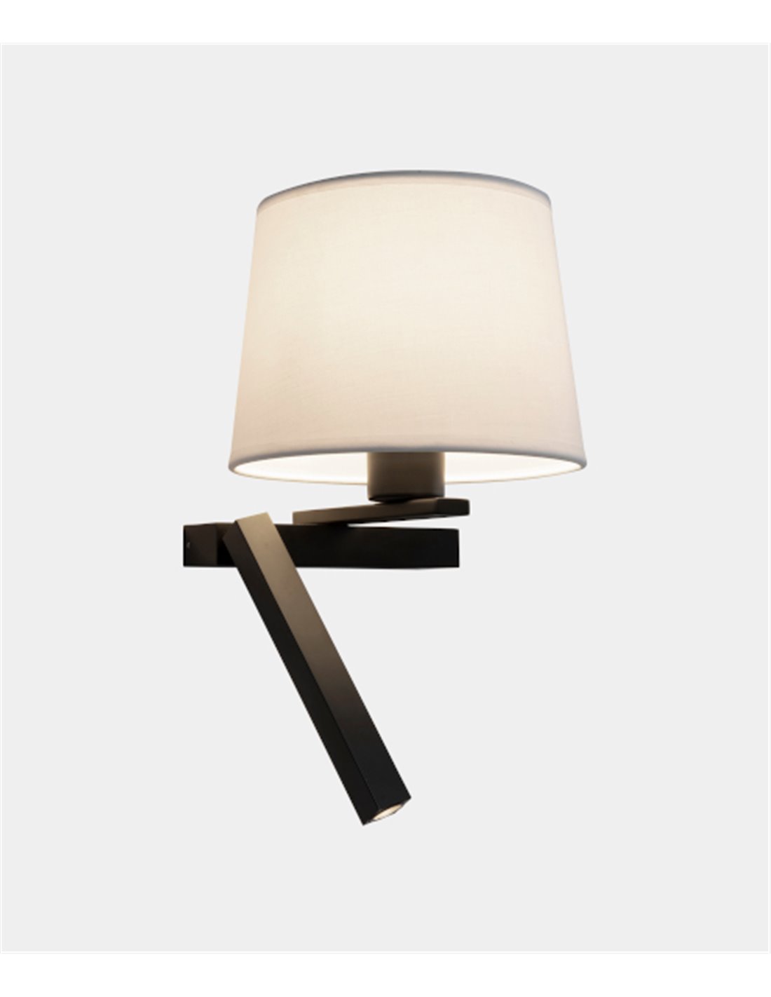 Aplique de pared Hall Derecho – LedsC4 – Lámpara de lectura con pantalla, LED+E27 2700K