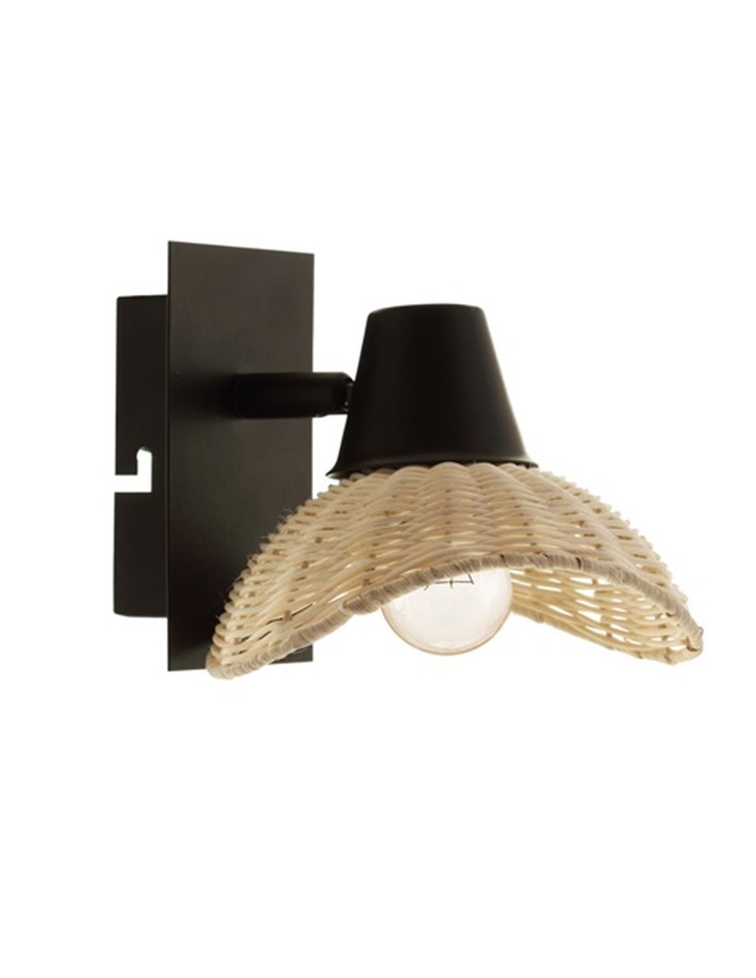 Aplique de pared Kasteli - IDP Lampshades - Pantalla de mimbre, lámpara decorativa