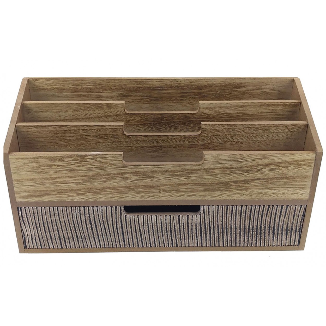 ARCHIVADOR ORGANIZADOR DE MADERA ÉTNICO 30X16X10