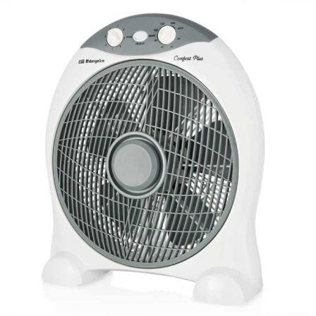 Orbegozo 17426 Ventilador de Suelo Box Fan BF 1030, 45W, Aspas 30cm, 3 Velocidades, Temporizador 2h, Silencioso, Portátil
