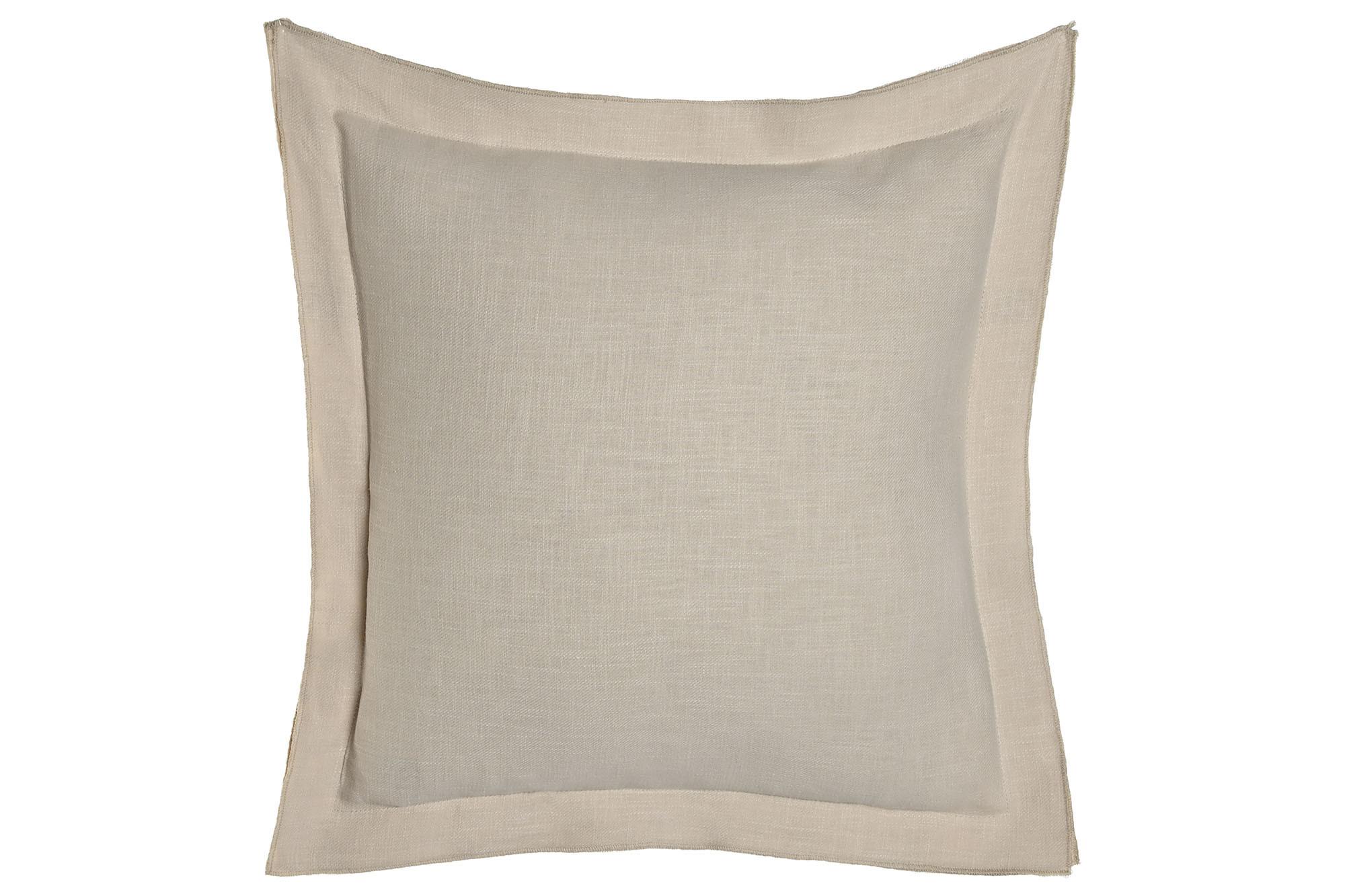 DKD Home Decor Cojín Cottage de Lino Arena 45x45 cm (2 Unidades) con Flecos y Cremallera