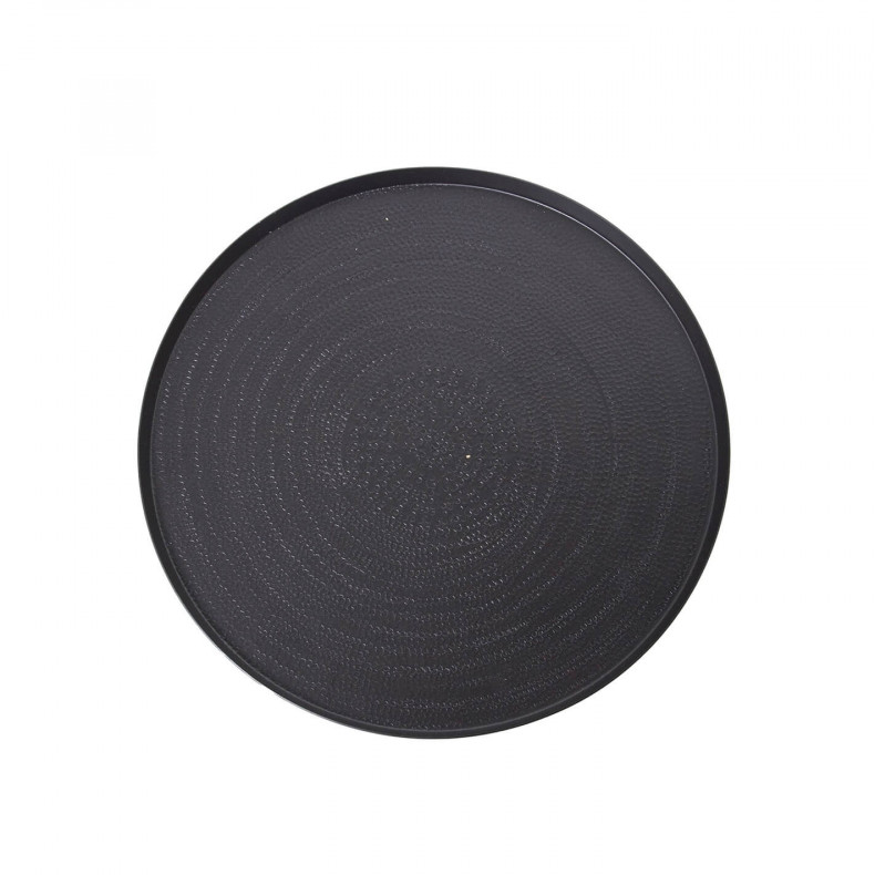 BANDEJA D38CM ALUMINIO TALLADO NEGRO