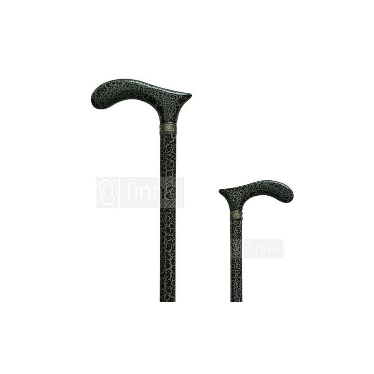 BASTÓN MADERA CRAQUELÉ NEGRO-GRIS.