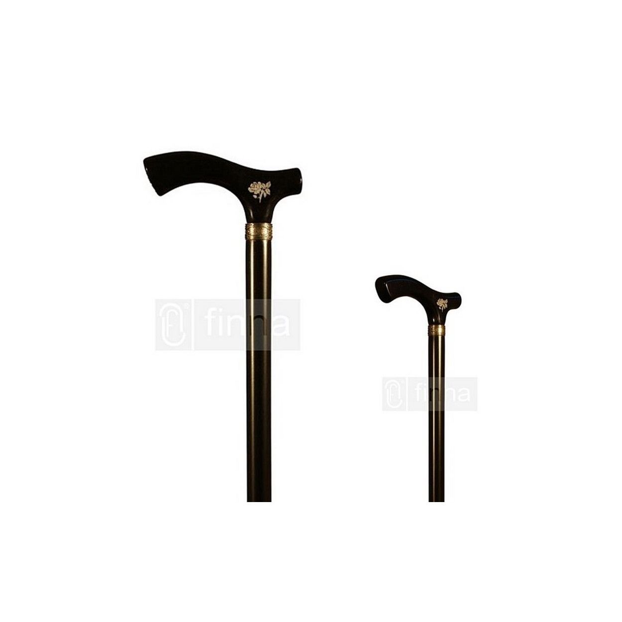 BASTÓN MADERA CON GRABADO FLOR.