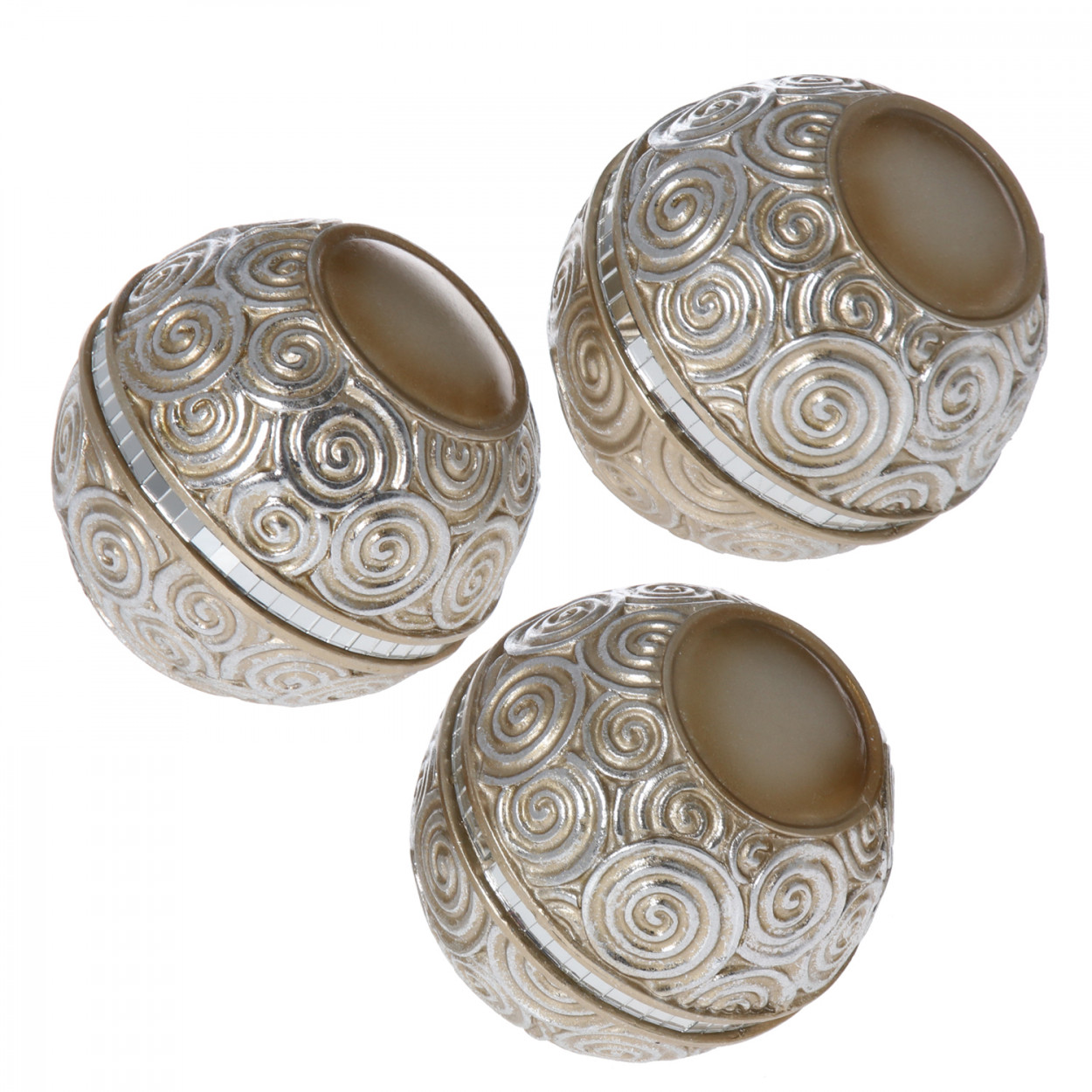 BOLAS DE RESINA DORADO SET 3 DECO