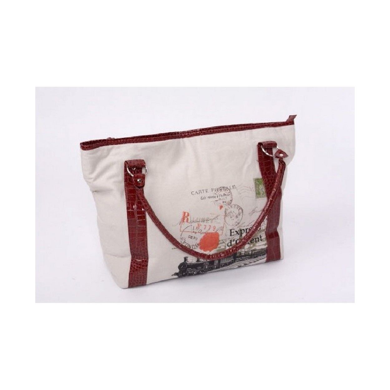 BOLSO DE TELA BEIGE.