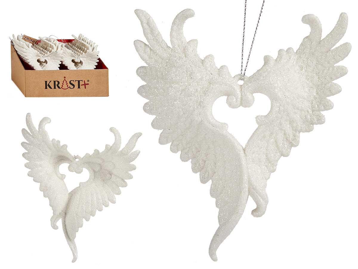 Krist+ Adorno Árbol Navidad Pequeño con Alas Blanco 12x13x2.5 cm (48 Unidades)